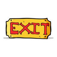 cartoon exit sign N7