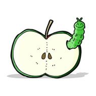 cartoon bug eating apple N9
