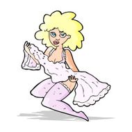 cartoon woman changing N5