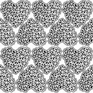 Seamless texture with floral hearts
