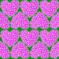 Seamless texture with floral hearts N4