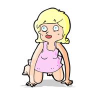 cartoon woman on all fours N9