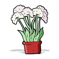 cartoon flowers in pot N10