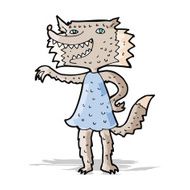 cartoon wolf girl N3