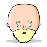 cartoon shocked man with beard N5