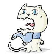 cartoon frightened cat N10