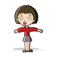 cartoon shocked woman N44