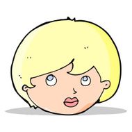 cartoon female face looking upwards N3