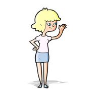 cartoon friendly girl waving N4