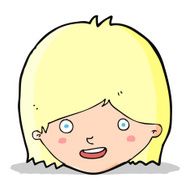 cartoon happy female face N69