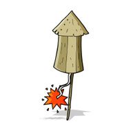 cartoon old wood rocket N3