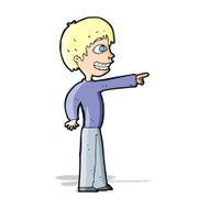 cartoon grinning boy pointing N4