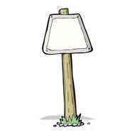 cartoon road sign N13
