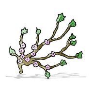 cartoon flowering branch N4
