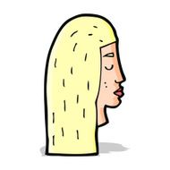 cartoon female face profile N3