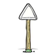 cartoon road sign N14