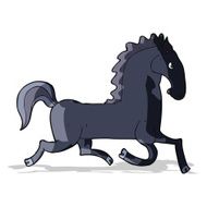 cartoon running black stallion N2