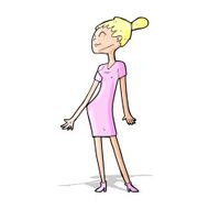 cartoon woman in dress N18