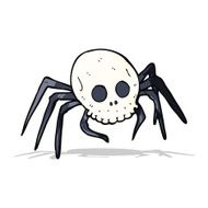cartoon spooky halloween skull spider N4