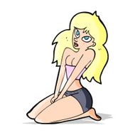 cartoon woman in skimpy clothing N5