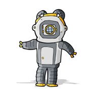 cartoon deep sea diver N14