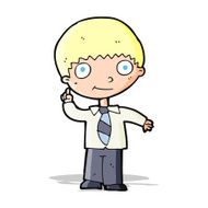 cartoon school boy with idea N16