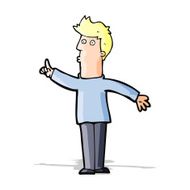 cartoon man advising caution N4