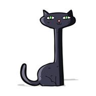 cartoon black cat N41