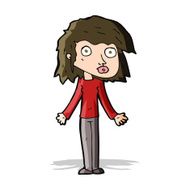 cartoon girl shrugging shoulders N14
