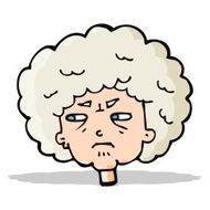 cartoon bitter old woman N6