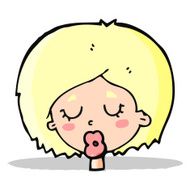 cartoon woman with eyes closed N3