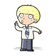 cartoon school boy with question N12