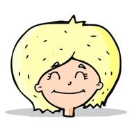 cartoon happy female face N70