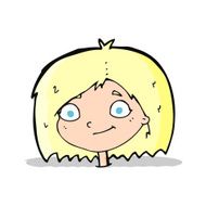 cartoon happy female face N71