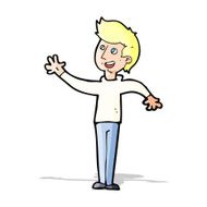 Cartoon Man Waving N19