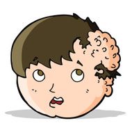 cartoon boy with ugly growth on head N3