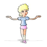 cartoon woman shrugging shoulders N199