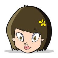 cartoon happy female face N72