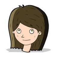 cartoon happy female face N73