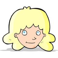 cartoon happy female face N74