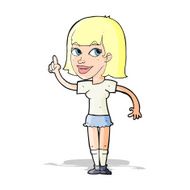 cartoon pretty girl with idea N10