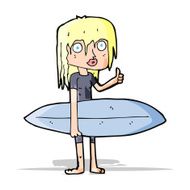 Cartoon Surfer Girl N12