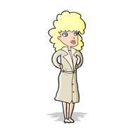 cartoon woman in trench coat N11