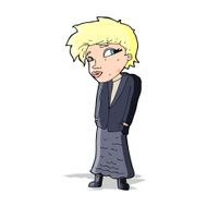 cartoon woman with hands in pockets N4