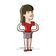 cartoon woman with hands on hips N97