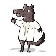 cartoon wolf businessman N4