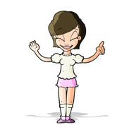 cartoon pretty girl with idea N11