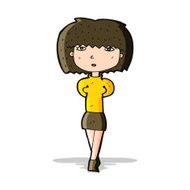 cartoon shy woman N22