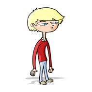 cartoon suspicious boy N4