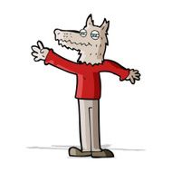 cartoon waving wolf N7